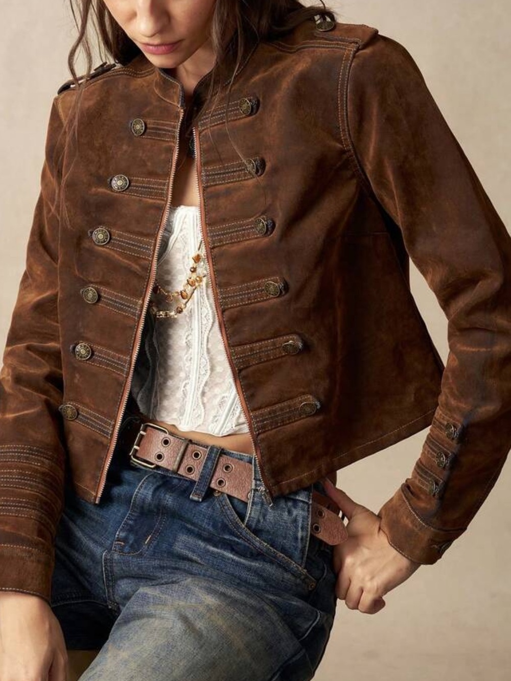 Casual Solid Color Woven Fitted Women's Jacket